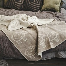 Blanket Throw Bed Sofa Fleece Cozy Plaid Soft Warm Wool 130x200 cm Sheep Beige n