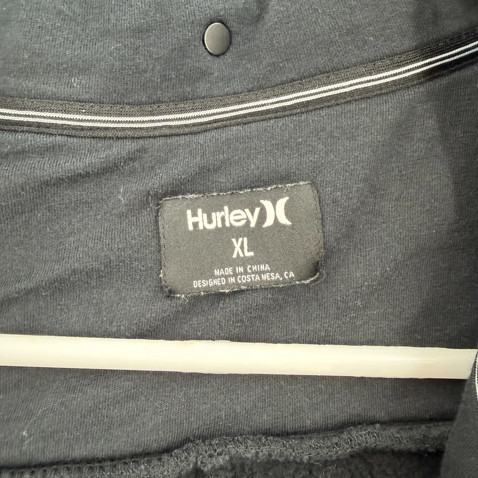 Chaqueta Hurley para mujer XL negra con capucha forrada de lana cremallera abrigo largo a presión AJ3610 Foto 3 de 4