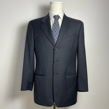 Vintage Giorgio Armani Le Collezioni Blue Pinstripe Wool Blazer 38C Italy