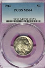 1916 PCGS MS64 BUFFALO NICKEL #B52294