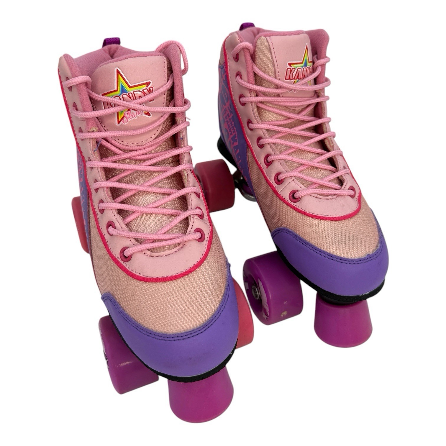 Pure Passion Pink & Purple Roller Skates Size 4 Indoor Outdoor Euc