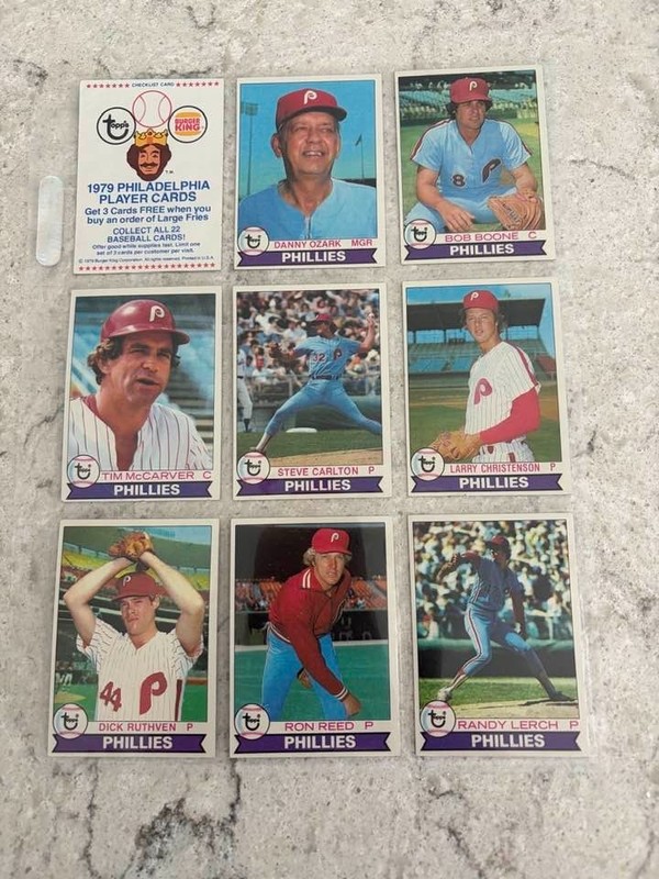 1979 Topps Burger King Phil  Phillies   Complete Team Set, 23 cards EX+-EXMNT