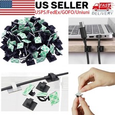 100 Pcs Self-Adhesive Cable Clips Cord Wire Holder Management Organizer Clamp