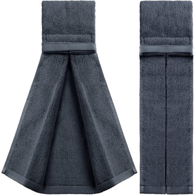 2 Pcs Gray Cotton Sports Football Towel with Closure Pitching Sweat Towel