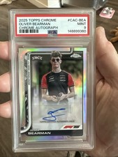 2025 TOPPS CHROME OLIVER BEARMAN CHROME AUTOGRAPH POP 1 PSA 9