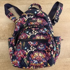 Vera Bradley SMALL Backpack Navy almost black - Multicolor- Midnight Wildflower
