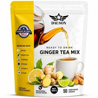 Ginger Turmeric Tea Powder for Digestion & Immune Support   Herbal Detox Blen...