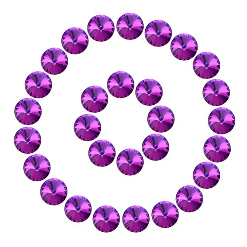 Pointed Back Rhinestones, 28 Pcs 14mm Round Glass Rhinestone (Purple ...