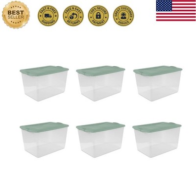 Storage Bin 66 Qt ClearView Latch Storage Box Plastic, Stackable Bin with Lat...