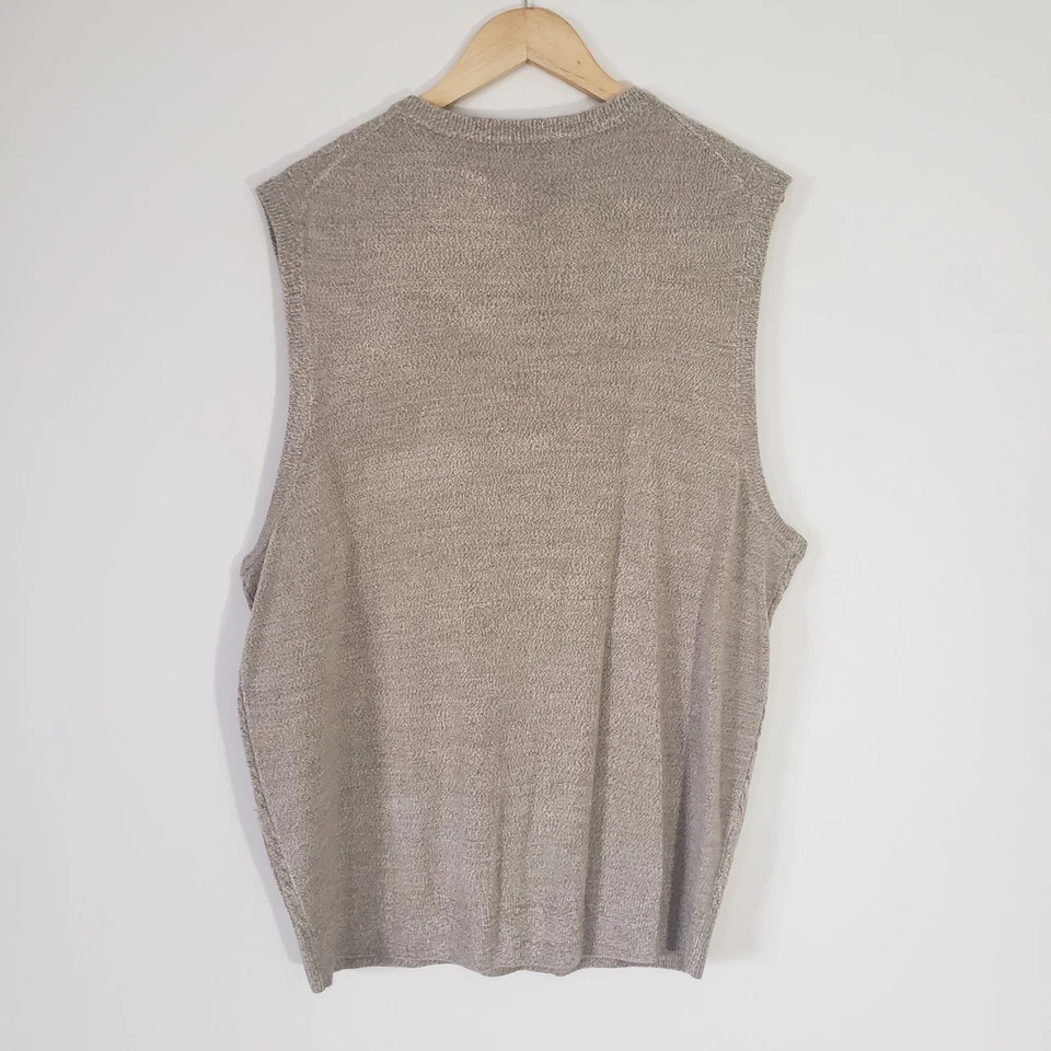 NUEVO CON ETIQUETAS Geoffrey Beene Hombres Tejido Suéter Chaleco Talla XL Extra Suave Cuello en V Preppy Foto 2 de 4