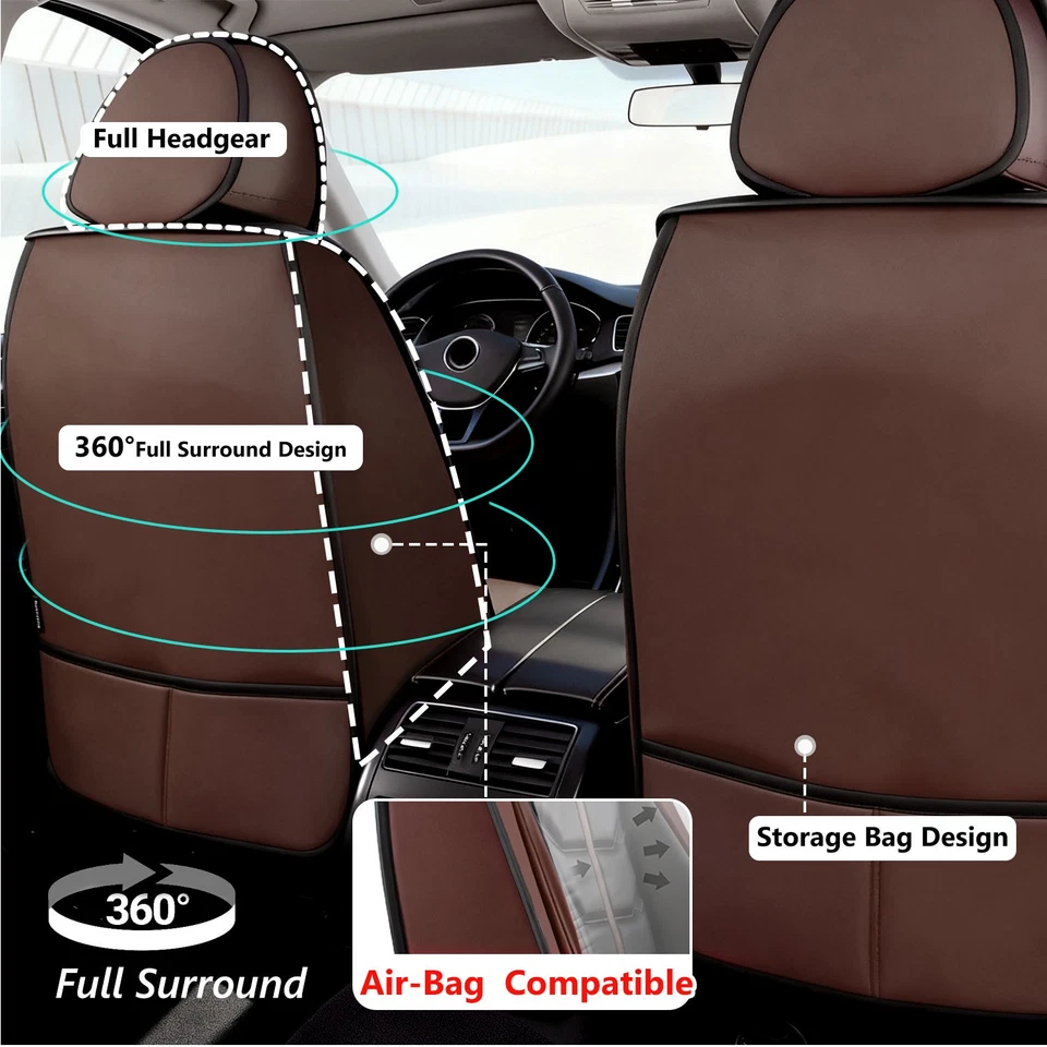 For Toyota RAV4 Car Seat Covers Leather Full Set Front Rear Cushion Protectors Foto 3 de 4