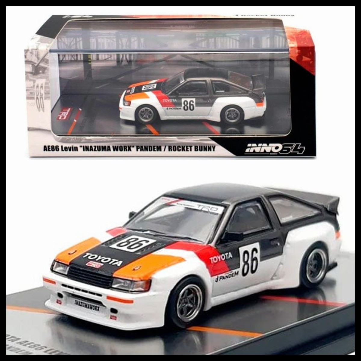 ☆かつのり☆ INNO64 1/64 Toyota AE86 Levin Inazuma Worx Pandem Rocket Bunny New