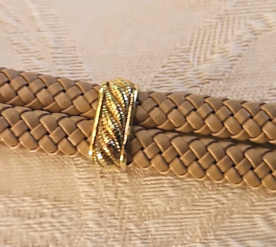 Brazalete JUDITH RIPKA Oro Vermeil Plata Esterlina Circonita Bronceada Doble Trenza Foto 4 de 4