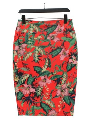 Carmen Marc Valvo Damen Midi Rock L Rot Polyester