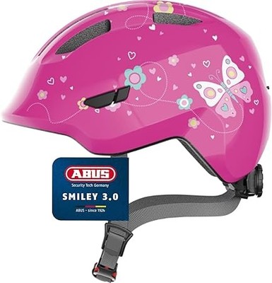 ABUS Kinderhelm Smiley 3.0 - Fahrradhelm mit tiefer Passform, kindergerechten De