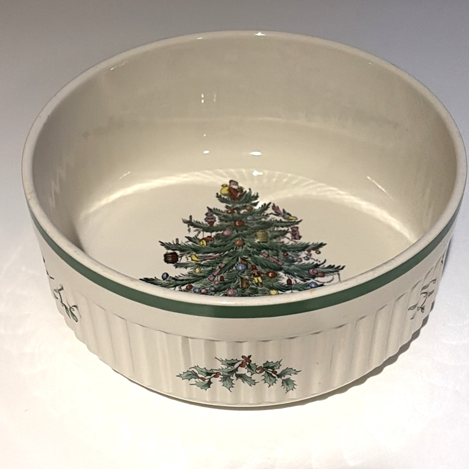 Vintage Spode England Christmas Tree Baking Dish 7.25" Oven to Table 1980  EUC