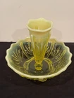 Fenton Topaz Opalescent Cactus One Horn Epergne - **RARE**