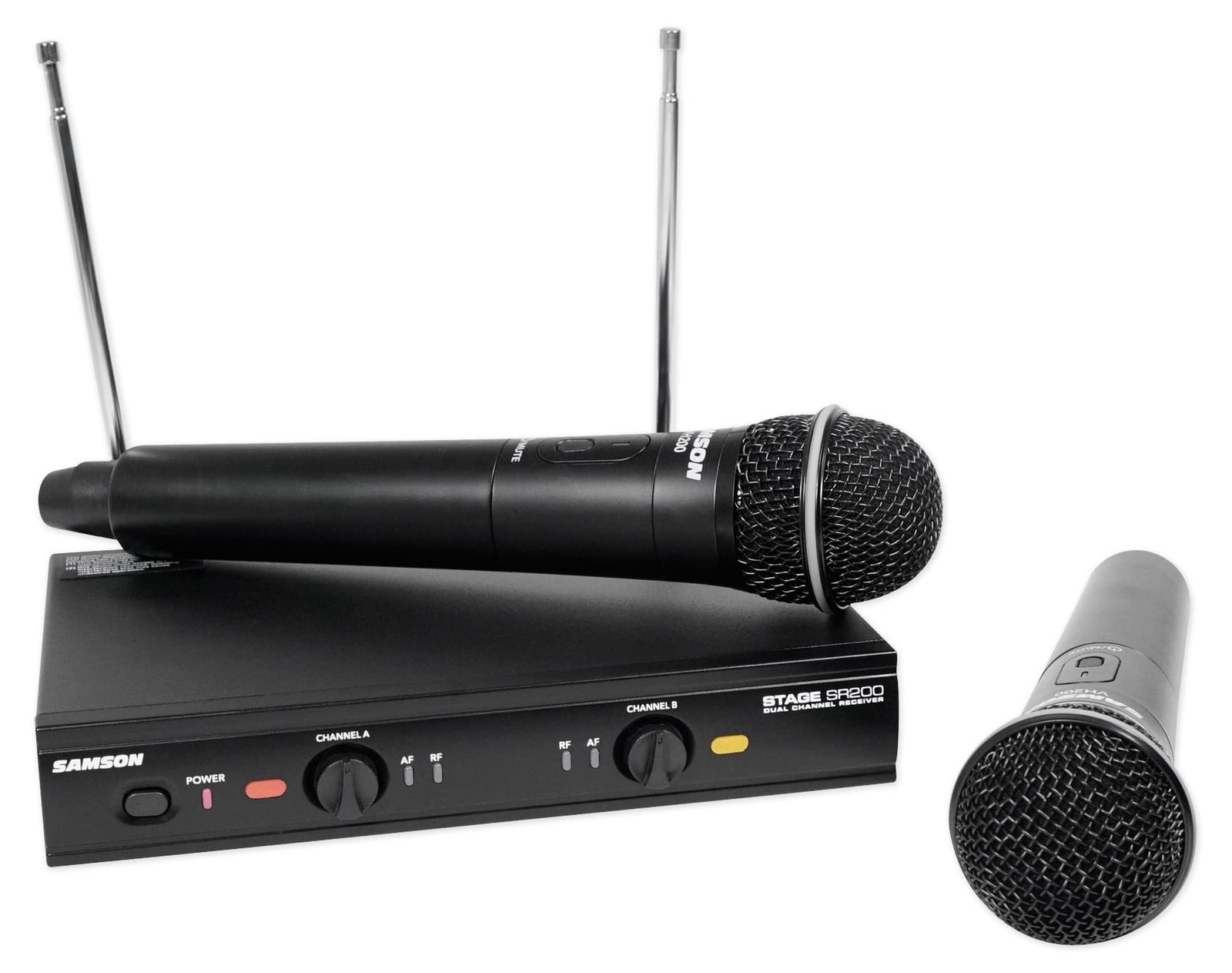 Dual-Channel Stage 200 VHF Wireless System with 2 Q6 Dynamic Mics