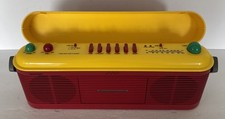 Sharp QT-V40 R Stereo Radio Cassette Recorder Boombox Tested Works Red Yellow