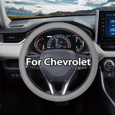 Gray Leather Steering Wheel Cover For Chevy Travers 2009-2025 14.5-15 Inch Gray Leather Steering Wheel Cover For Chevy Travers 2009-2025 14.5-15 Inch