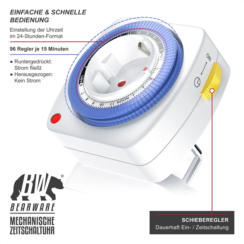 Bearware 3x analoge Zeitschaltuhr, mechanisch, rundlich - Bild 3 von 4