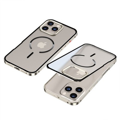 For iPhone 13 Pro/13 Pro Max Metal Shockproof Bumper Case W/Magnetic back cover