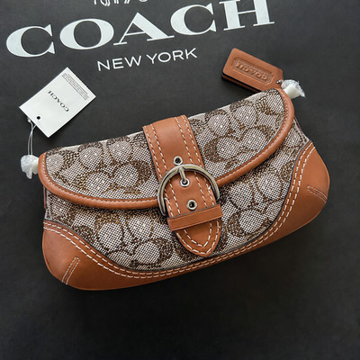 COACH Soho Bag 25 In Crystal Signature Jacquard Burnished Amber CBJ65 F/S JP