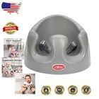 Portable Baby Floor Seat Gray Soft Foam Safety Harness Ergonomic Support