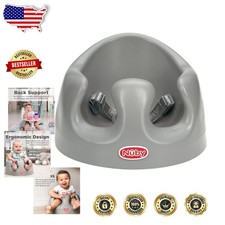 Portable Baby Floor Seat Gray Soft Foam Safety Harness Ergonomic Support