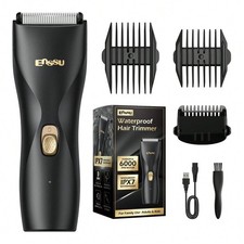 Men s Body Hair Trimmer IPX7 Waterproof Groin Groomer Ceramic Blade USB