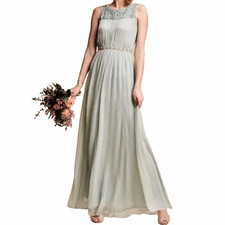 BHLDN Anthropologie Jayne Embroidered Maxi Dress Gown NWT Size 6