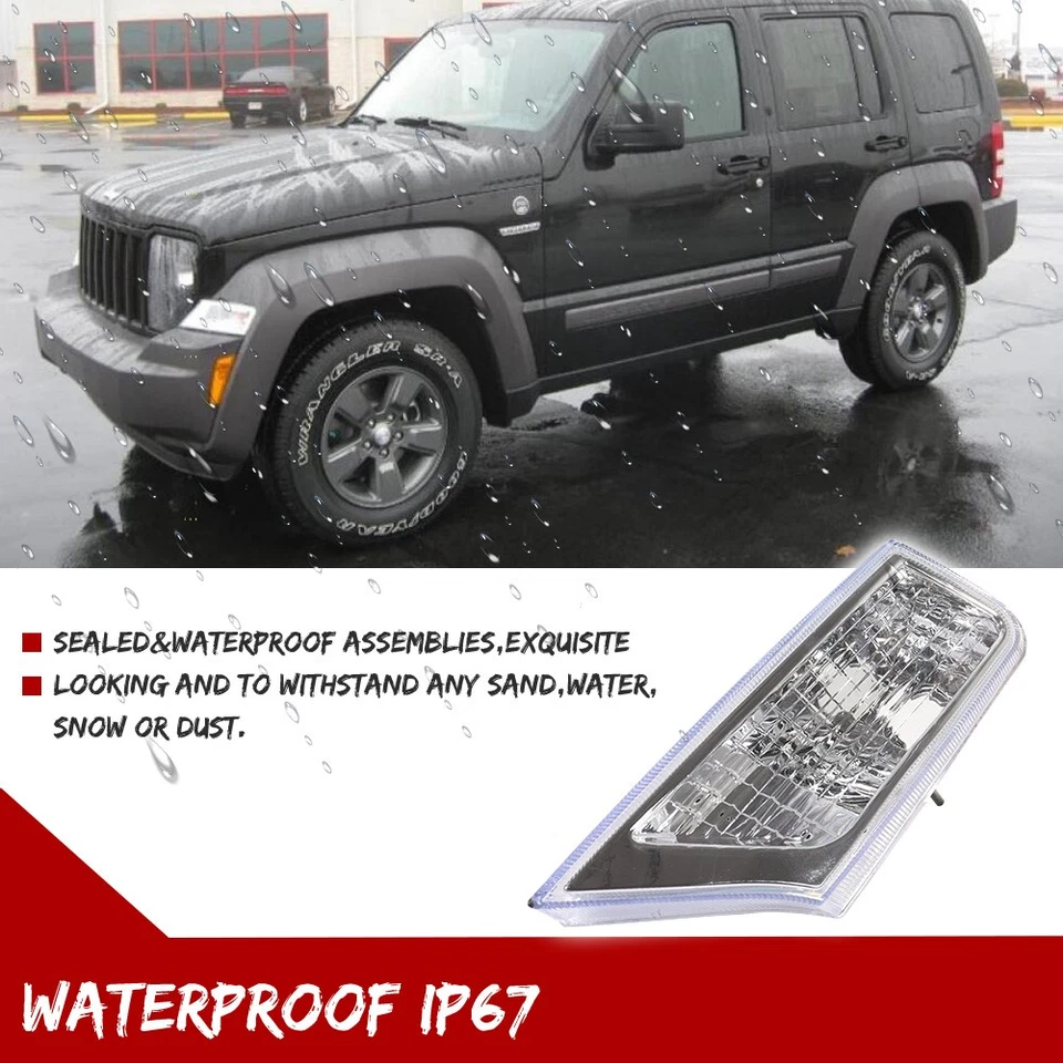 Juego de luces de giro para Jeep Liberty 2008-2012 par transparente delantero izquierdo y derecho Foto 4 de 4