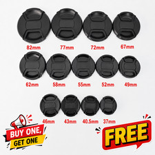 37 40.5 43 46 49 52 55 58 62 67 72 77 82mm Front Lens Cap Snap On Center Pinch