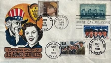 HNLP Hideaki Nakano 4510 COL WAC 1013 3174 Women Armed Services WWII 4 X FDC