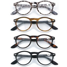 Vintage Reading Glasses Spring Hinges Round Retro Men Women Readers 1.0 3.5 NEW