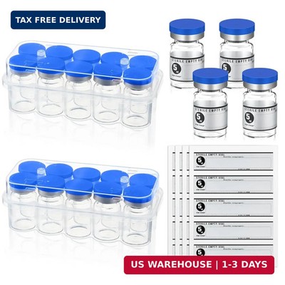 Threlaco 20Pcs 5ml Sterile Empty Vials Glass Bottles from USA