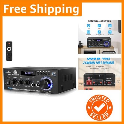 300W Wireless Bluetooth 5.0 Stereo Audio Amplifier for Home Theater & More