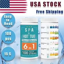 Merydi- Pool & Spa Test Strips-6 in 1 Water Test for pH, Hardness, Bromine IN US