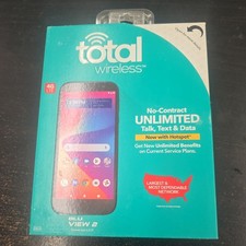 Total Wireless Blu View 2 4G LTE Prepaid Smartphone Black 32GB, NEW