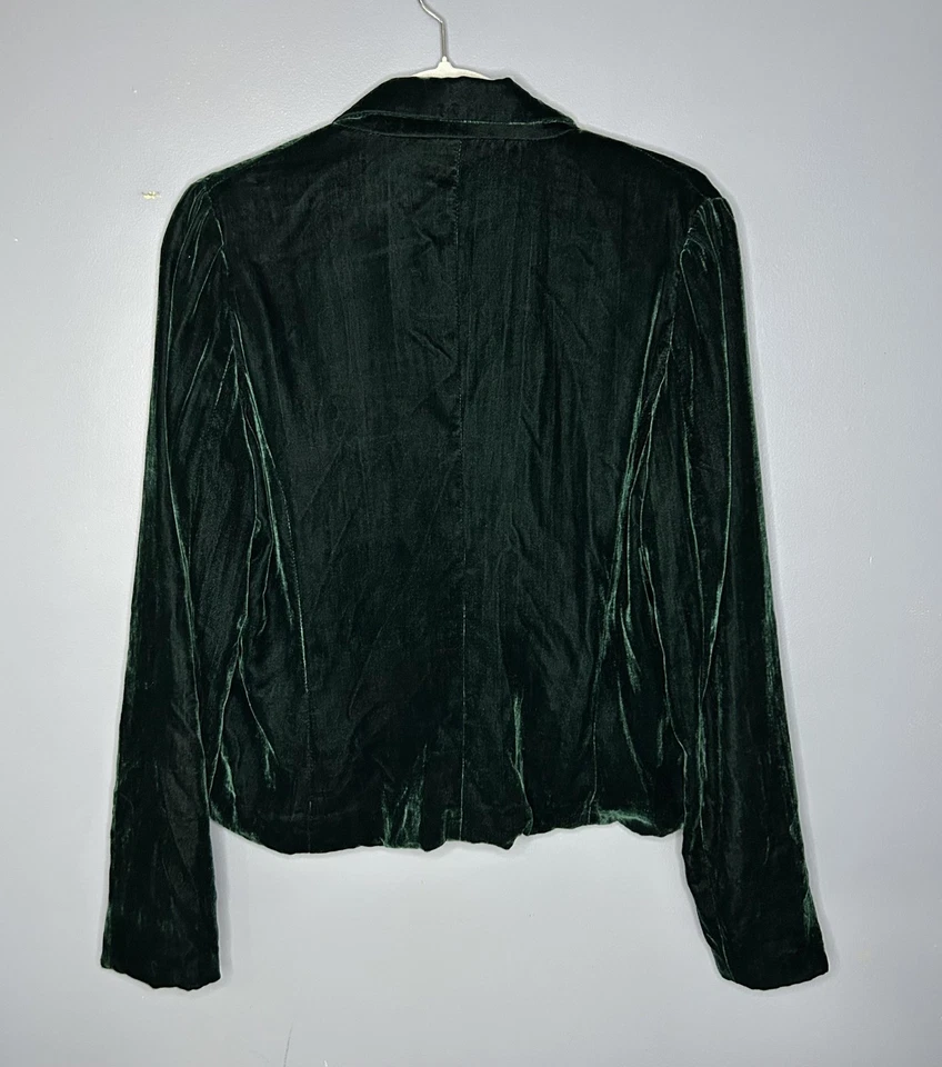 Blazer Cato Mujer Talla 12 Verde Terciopelo Acanalado Chaqueta Victoriana Capricho Años 90 Foto 2 de 4