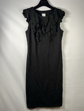 Red Valentino Little black Body Con Dress With Floral Detail UK6