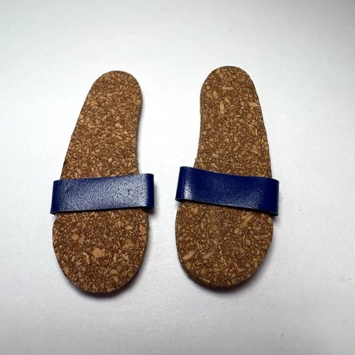 Vintage Barbie Ken ALLAN Dolls Blue Strap & Cork Sandals Flip Flops Beach