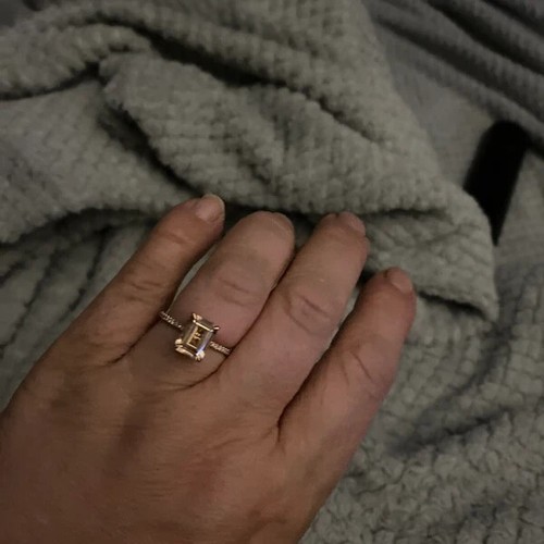 1,74 kt natürlicher Morganit & Diamant Versprechen Band Braut Ring 14 K Gold Größe 6 - Bild 16 von 24