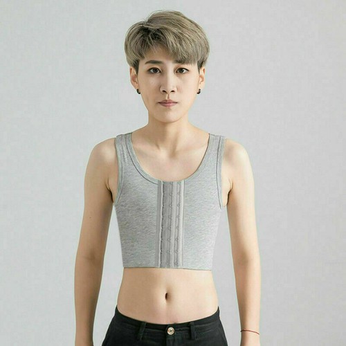 Lesbian Breast Binder Front Buckle Tomboy Tank Top Short Undershirt Cosplay Cosy - Picture 10 of 17