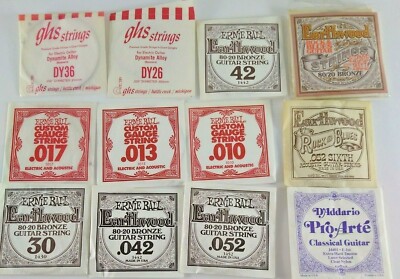 Mixed Guitar String Lot 19 Packs Rock Blues Electric Bronze Classical Ernie Ball