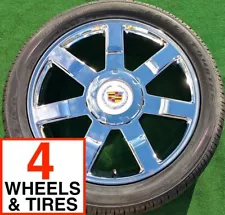 Cadillac Escalade Wheels Tires 22 inch OEM Factory GM spec 4 NEW Chrome Goodyear