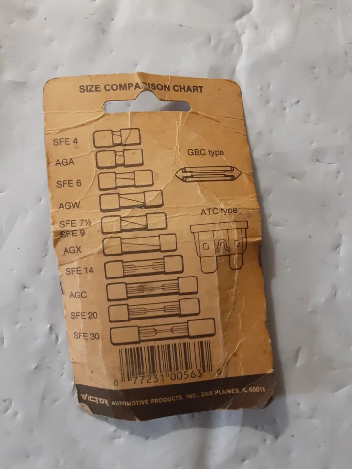 Victor Auto Fuses V-563 EE. UU. SFE 14 SFE 20, AGC 30, AGC 15, AGC 10, Surtido Foto 2 de 2