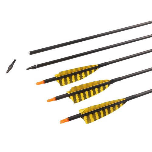 32" Archery Hunting Pure Carbon Arrows 4" Turkey Feather Adjusted Nock SPINE 400 - Picture 25 of 29