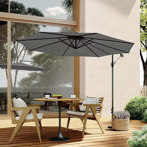 3M Large Garden Hanging Parasol Cantilever Sun Shade Patio Banana Umbrella No Ba - Bild 2 von 7