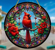 SUNCATCHER-Cardinal Sun Catcher Garden Decor Porch Decor 6" x 6"